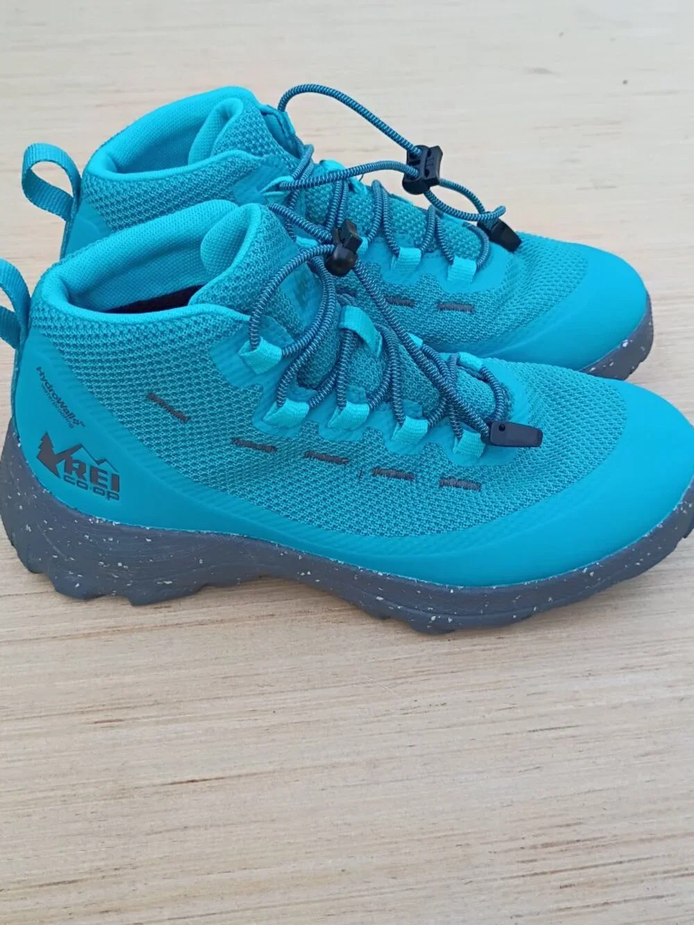 REI Co-op Kids Trailmade HydroWall Waterproof Hiking Boots Teal Blue Youth Sz 4Y